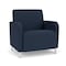 Lesro Siena Lounge Reception Wide Guest Chair, Brushed Steel, RF Blueberry Upholstery SN1201 - alternate 1